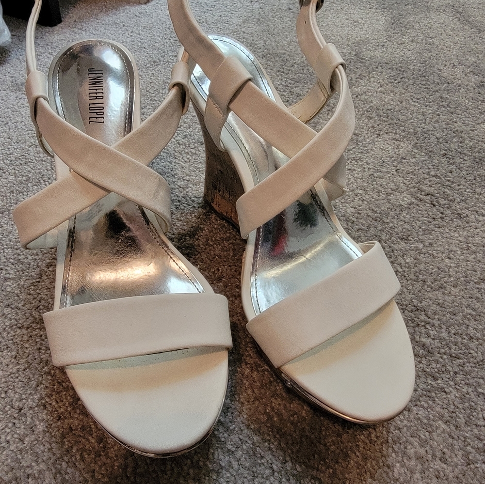 Jennifer Lopez White Wedges 2 for $25